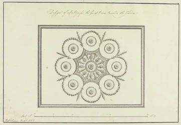 Entwurf für die Decke des Großen Saals, Langford House, 1765